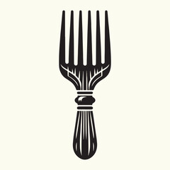 Wooden fork silhouette vector illustration