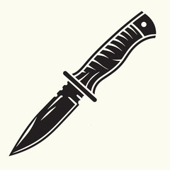 Wooden Handle Knife silhouette vector illustration