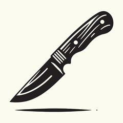 Wooden Handle Knife silhouette vector illustration