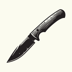 Wooden Handle Knife silhouette vector illustration
