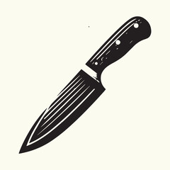 Wooden Handle Knife silhouette vector illustration