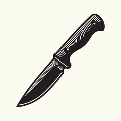 Wooden Handle Knife silhouette vector illustration
