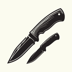 Wooden Handle Knife silhouette vector illustration