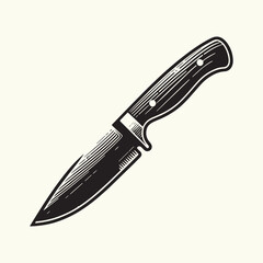 Wooden Handle Knife silhouette vector illustration