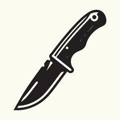 Wooden Handle Knife silhouette vector illustration