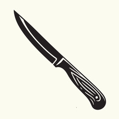 Wooden Handle Knife silhouette vector illustration
