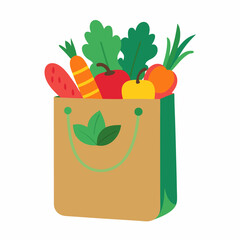 Shopping bag Shopping bag filled with fresh vegetables art vector illustrator filled with fresh vegetables art vector illustrator