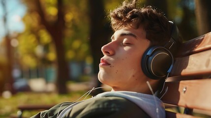 
Young man listening to music