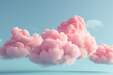 Fototapeta premium Pink Clouds in a Blue Sky