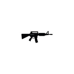 m16 gun silhouette vector 