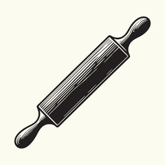 Wooden Rolling Pin Silhouette Vector Illustration