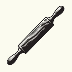 Wooden Rolling Pin Silhouette Vector Illustration
