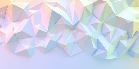 Fototapeta premium Abstrakt geometrische Polygon Formen Regenbogen Farbverlauf Hintergrund Motiv