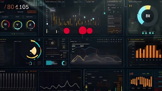 On the monitor screen, analysis of historical data of the SCADA system including graphs and diagrams