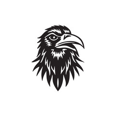Raven head.vector illustration on white background