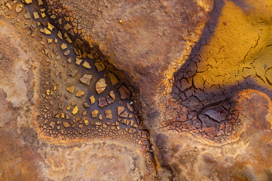 texturas y colores de la mina de hierro de RioTinto