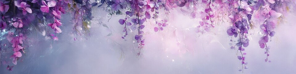 abstract floral background with hanging flowers, 