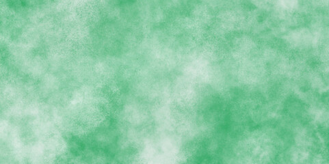 White clouds on green texture with grainy grunge texture with stains, Pastel green background with watercolor paint and grunge effect, grainy abstract Light green pastel concrete texture.