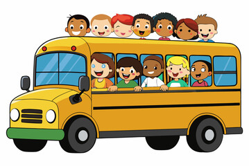 School bus art vector illustrator