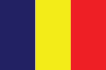 Fototapeta premium National flag of Chad. Chad flag. Vector Illustration. 