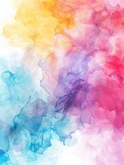 Fototapeta premium Abstract watercolor splash with vibrant pink, purple and blue hues on a white background