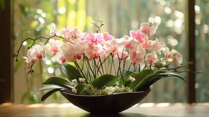 Pink Orchid Flowers in a Pot - Stunning Floral Beauty