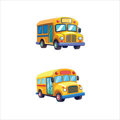 "Animated School Bus Vector Illustration - Fun and Engaging School Transport Design for Coloring"