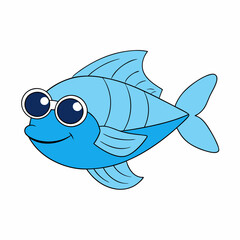 Pez con gafas de sol art vector illustrator