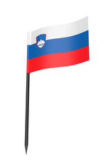 Slovenia flag toothpick on transparent background