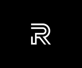 R PR letter modern minimal logo 