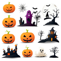 Fototapeta premium Halloween party drawings isolated