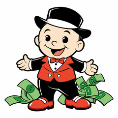BABYBOY character, estilo Mr monopoly  art vector illustration