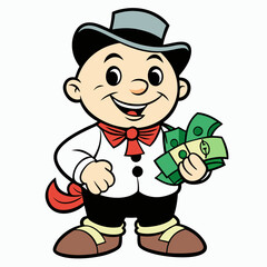 BABYBOY character, estilo Mr monopoly  art vector illustration