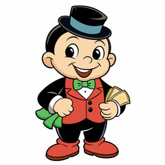BABYBOY character, estilo Mr monopoly  art vector illustration