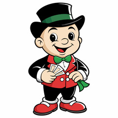 BABYBOY character, estilo Mr monopoly  art vector illustration