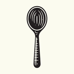 Wooden Spoon Silhouette Vector Illustration
