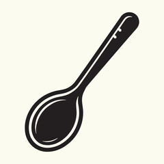 Wooden Spoon Silhouette Vector Illustration
