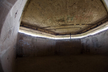 Second World War Bunker Den Hoorn in North Holland, Netherlands. Beautiful view of the dunes along the Dutch Coast