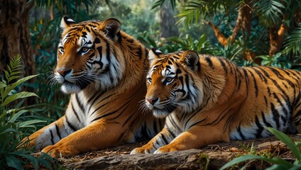Fototapeta premium tiger in the jungle