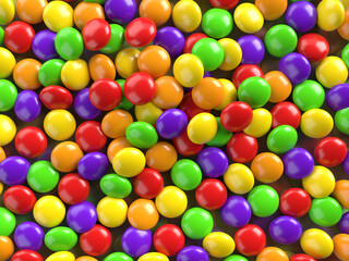 3D illustration of colorful candy background