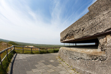 Second World War Bunker Den Hoorn in North Holland, Netherlands. Beautiful view of the dunes along the Dutch Coast