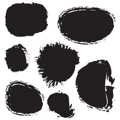 Set of paint brush stroke, ink splatter and artistic design elements, Dirty watercolor texture, box, frame, grunge background, black paint, ink brush stroke