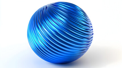 Fototapeta premium A shiny blue spherical object with swirling patterns, resembling a 3D design element.