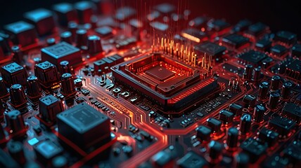 Obraz premium Free Photo Abstract technology circuit design CPU motherboard of a computer board and processor created with Generative AI 