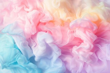 Pile of soft, colorful fabric with ruffles and tulle effect.