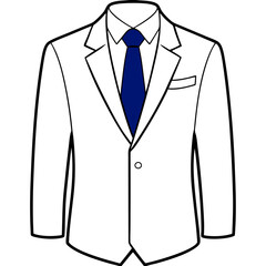 Suit jacket with a white collared shirt art vector illustration