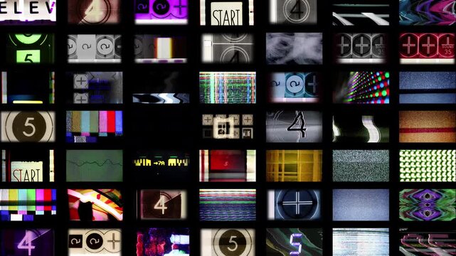 television glitch and countdown numbers