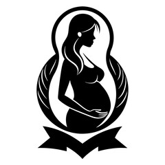 Logo for pregnant women app art vector illustration