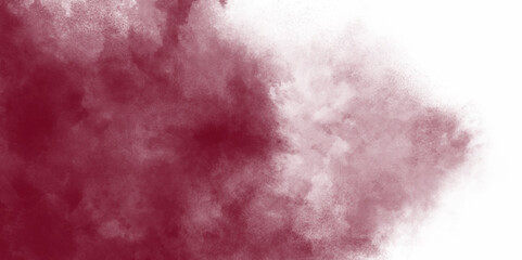 Fototapeta premium Abstract Watercolor red grunge background painting. Realistic white cloud or smoke frame banner. White fog or smoke on white background, copy space. Pattern for your booklets, leaflets.