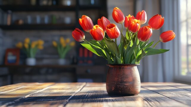 Firefly Tulpenzwiebeln auf einem rustikalen Tisch 70146